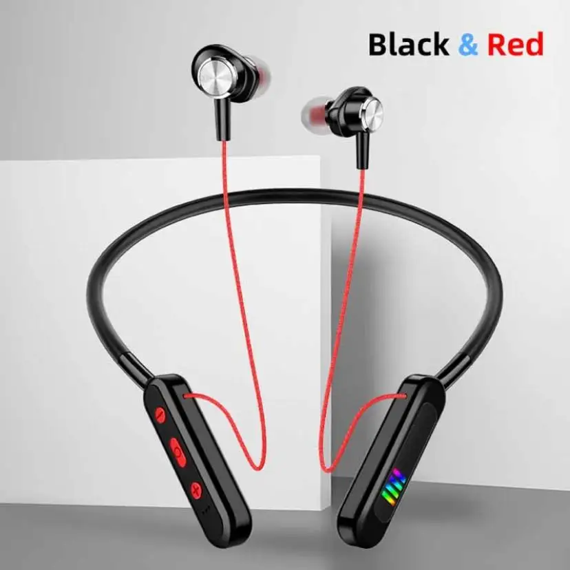 

G20 Wireless Earphones Bluetooth 5.0 LED Colorful Light Stereo Subwoofer Card Wireless Sports Neck-mounted Bluetooth Headset