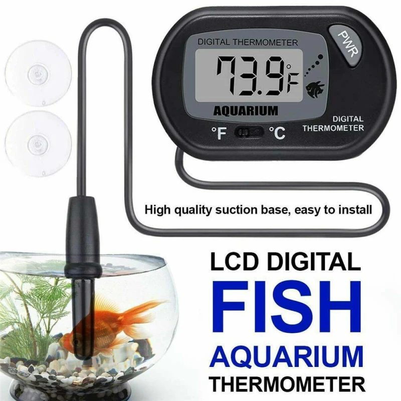 

LCD Digital Thermometer Hygrometer Temperature Humidity Gauge with Probe for Vehicle Reptile Terrarium Fish Tank Refrigerator