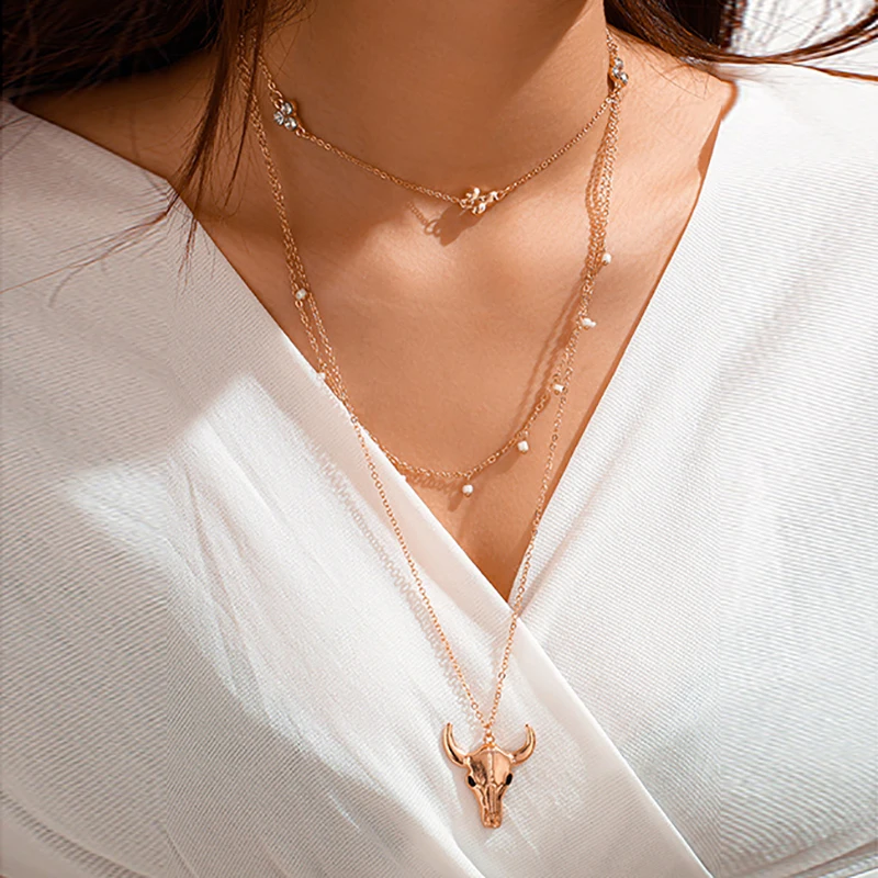 ZHINI в богемном стиле Золото колье для женщин Новая Женская обувь панк подвеска