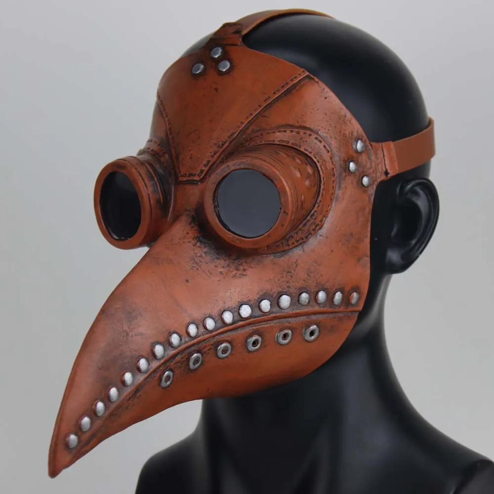 Plague Doctor Mask Steampunk Cosplay Bird Beak Long Nose Latex Masks Masquerade Carnival Halloween Party Props