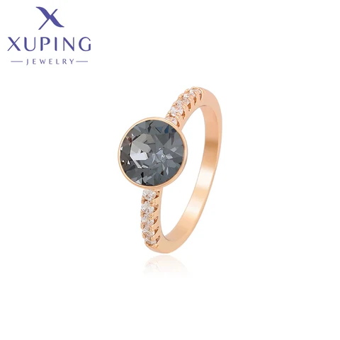 Xuping элегантное очаровательное простое модное круглое кольцо с кристаллами в простом стиле для женщин 610386532