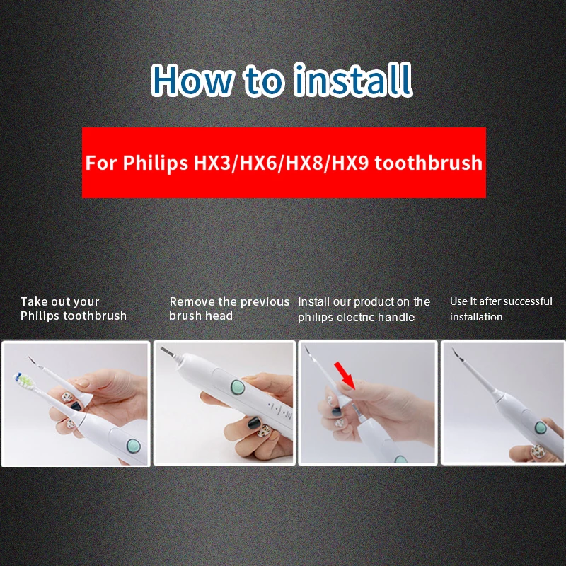 

Electric Ultrasonic Sonic Dental Tooth Calculus Remover Stains Tartar For Philips Sonicare Diamond Clean Tooth Brush Heads