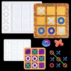Набор силиконовых форм для шахматных игр Tic Tac Toe OX, зеркальная форма, литье для рукоделия, инструменты для изготовления ювелирных изделий ручной работы