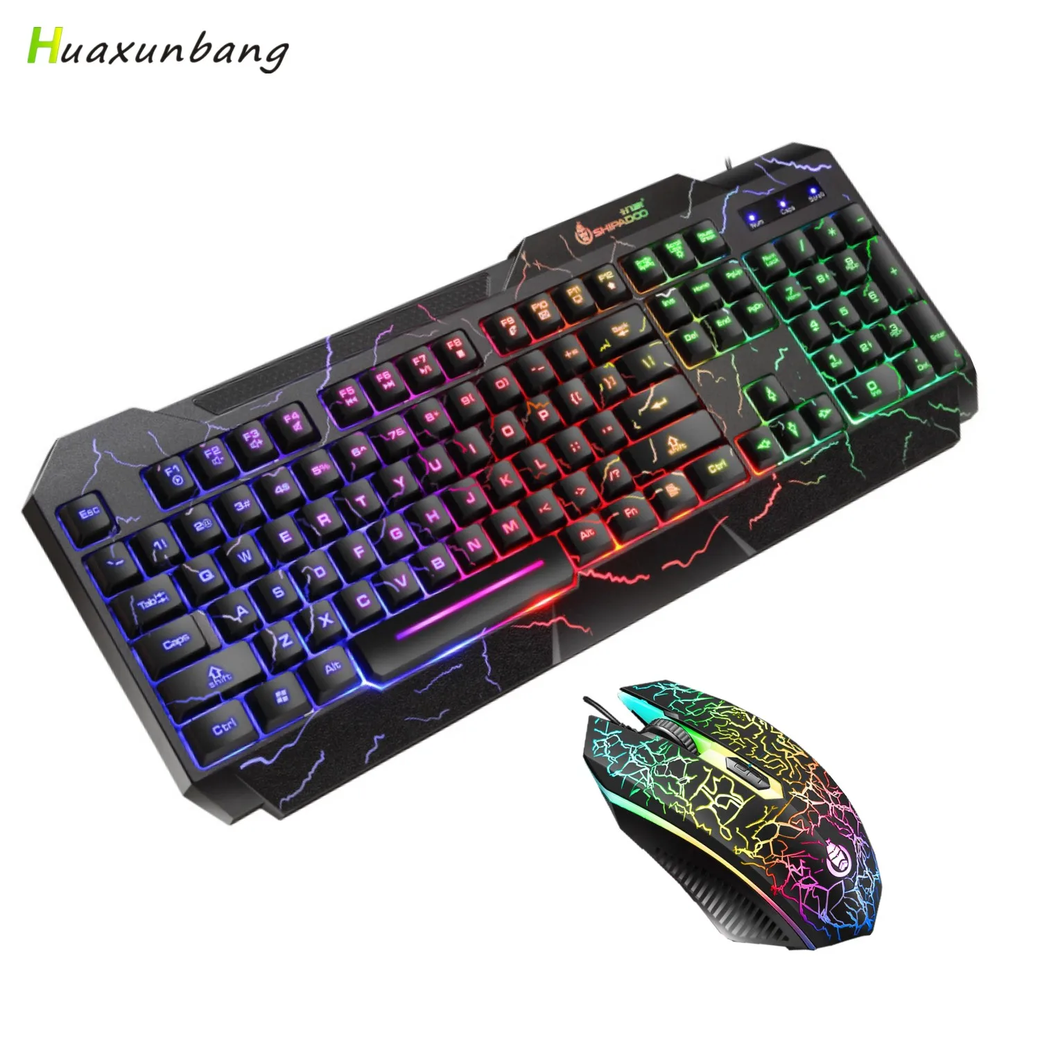 

Gaming Keyboard Mouse Combo USB Wired Luminous Keybord Gamer Kit Waterproof MultiMedia LED RGB Backlit Keyboard And Mouse For PC