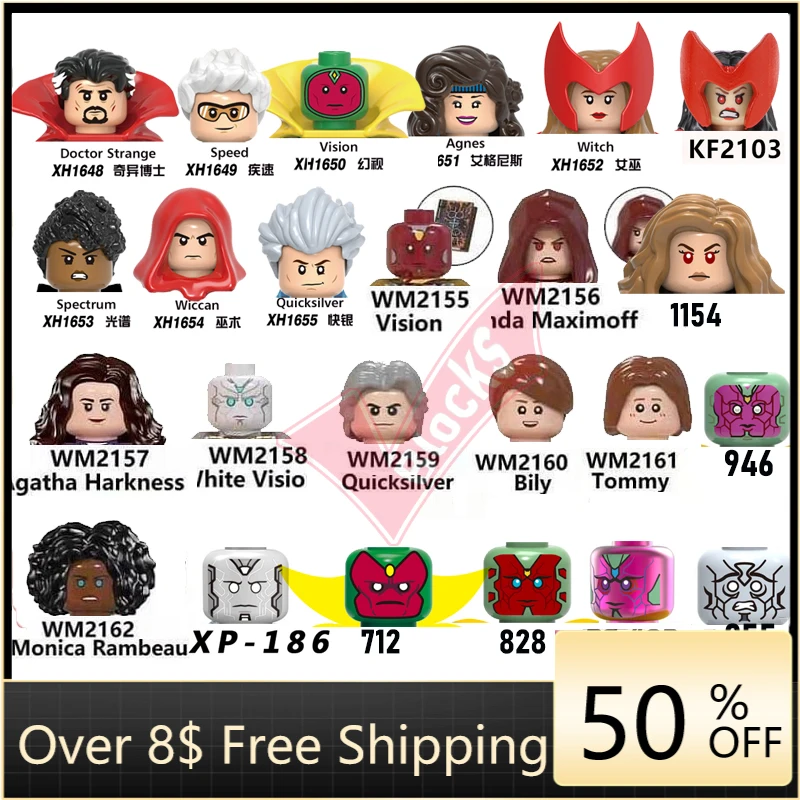 

Building Blocks 2021 New Movie Vsionary Educational Bricks Scarlet Woman Action Figures Girl Toys For Children WM6115 X0306