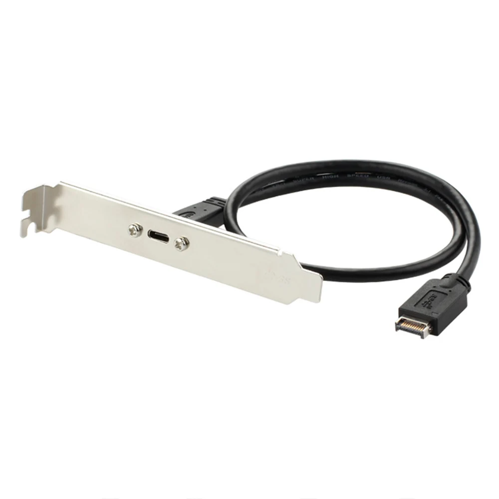 

USB 3.1 Front Panel Header PCI-E Type E to Type C 10GB Cable Connector Extension Cable with Profile Bracket Screw 0.5m