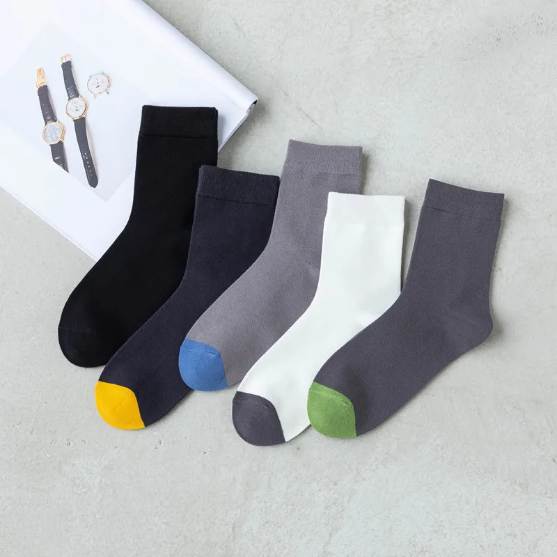 10 пар японских одноцветных мужских носков в полоску с буквенным принтом