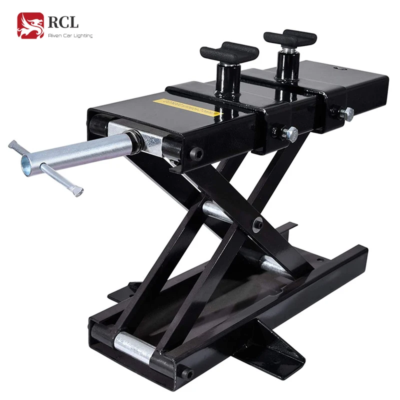 

1100 lbs Steel Motorcycle Scissor Lift Jack Black Hoist Stand Bikes ATVs Scooter Crank Stand Professional Maintenance Tool