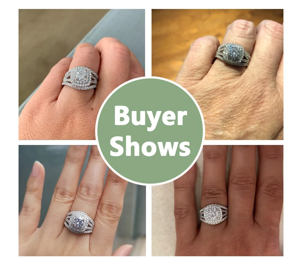Newshe 3 шт. 925 пробы серебряные обручальные кольца для женщин 2 Ct AAA CZ Синие боковые камни классические ювелирные изделия обручальное кольцо набор