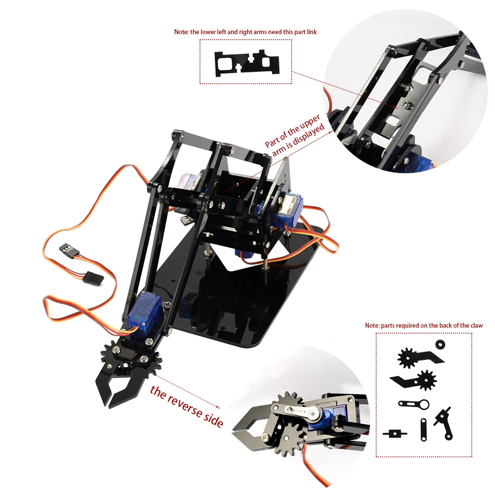 DIY акриловый робот-манипулятор робот-коготь набор 4DOF игрушки ручной механический