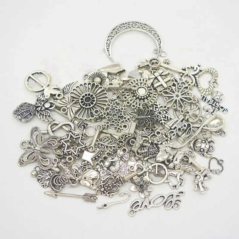 

100g/lot Mix Vintage Alloy Metal Decoration Crafts For Jewelry Making DIY Accessories Pendant Sent At Random ZJM9270
