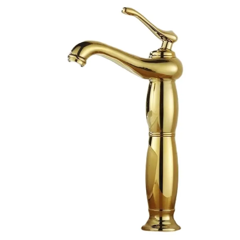

Кран для раковины, Европейский золотой кран для раковины, Роскошный Высокий кран для ванной комнаты, кран для раковины с одной ручкой, смеси...