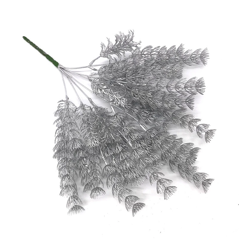 

Artificial Plant Gold Silver Leaves Christmas Wedding Decorative Fake Plant Flower Floral DIY Accessories Bedroom Decor