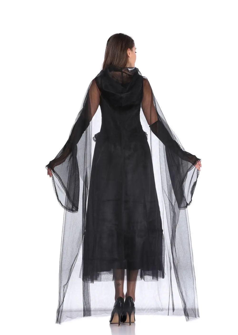 Сексуальное черное привидение невесты ужас зомби маскарадное платье для