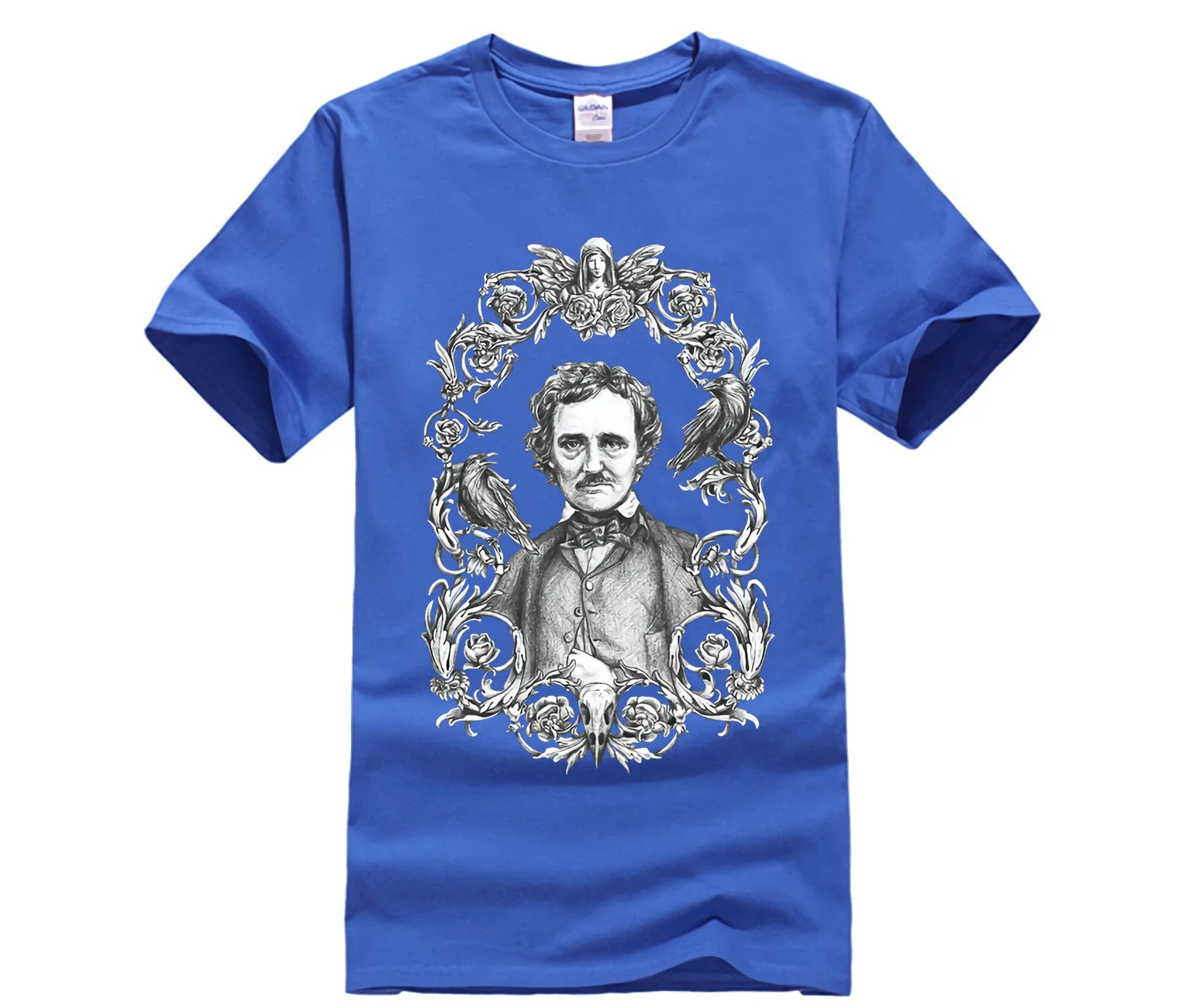 Мужская футболка с коротким рукавом Эдгара Аллана из хлопка вороном в стиле