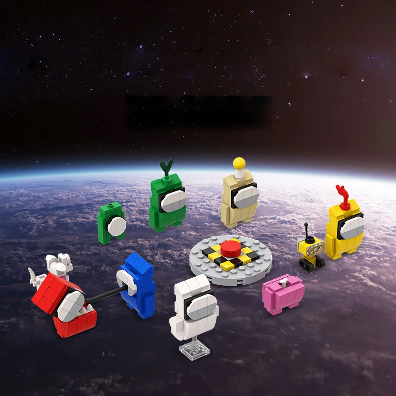 

Spot MOC Party Board Game Alien Ornaments Space Universe Characters Decoration Building Block Model Children Birthday Gifts Toys