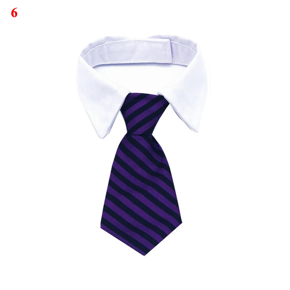 

Small Dog Striped Neck Tie Adjustable Fashion Cotton Cute Dog Cat Striped Bow Tie Portable Convenient Neck Tie Pet Accessories