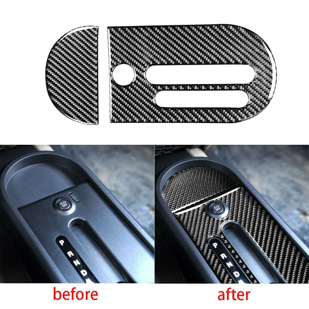 

Real Carbon Fiber Gear Shift Panel Decor Cover Trim For Jeep Wrangler JK 07-10 Gear Shift Panel Decor Cover