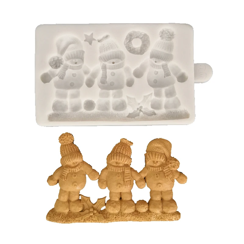НОВАЯ РОЖДЕСТВЕНСКАЯ силиконовая форма в виде снеговика для помадки инструмент