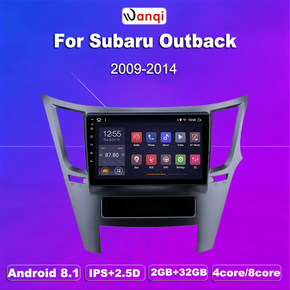

wanqi Car Radio Multimedia Video Player Navigation GPS Android 8.1 For Subaru Outback 2010 2011 2012-2016 right hand drive