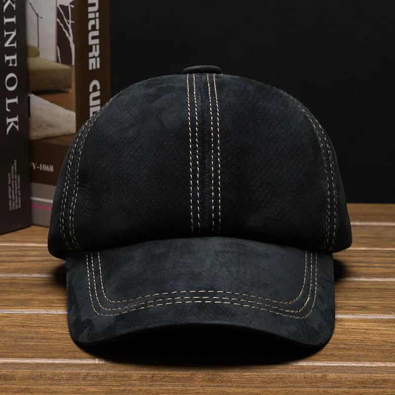 

Aorice Men Genuine Leather Baseball Cap Hat Women Adjustable Sport Caps Hats HL003