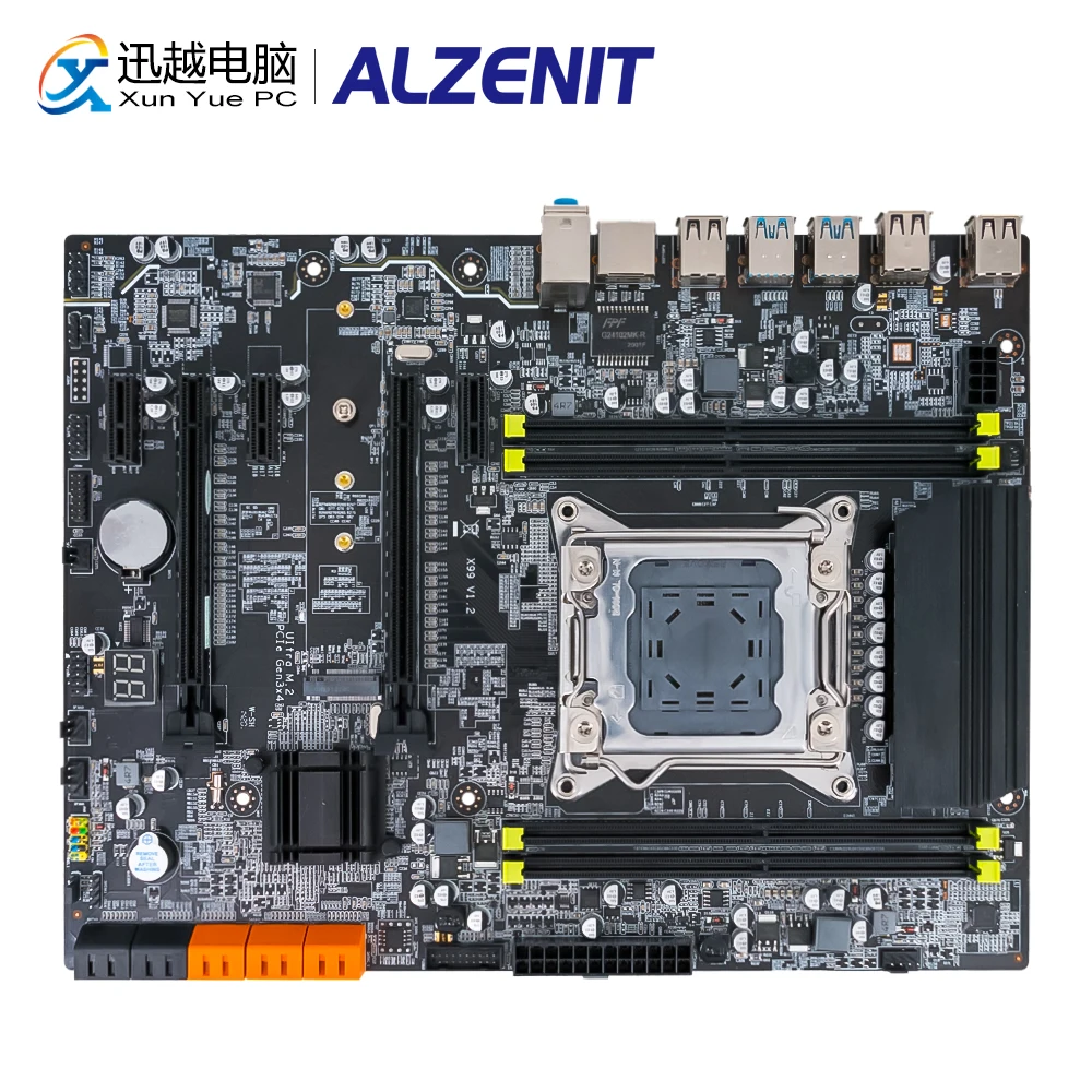 ALZENIT X99 PE7 Материнская плата Intel C612 LGA 2011 3 Xeon ECC REG DDR4 64 Гб M.2 NVME SATA3.0 USB3.0 SLI CF ATX