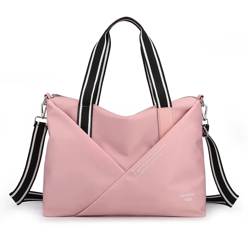 

Best selling simple large capacity travel bag, high quality nylon Oxford single shoulder cross-slung fitness woman bag