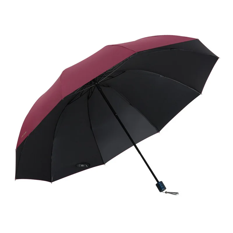 130cm Oversized 3-folding Umbrella Rain Women 3Fold Wind Resistant Manual Men Business Umbrellas Female Parasol | Дом и сад