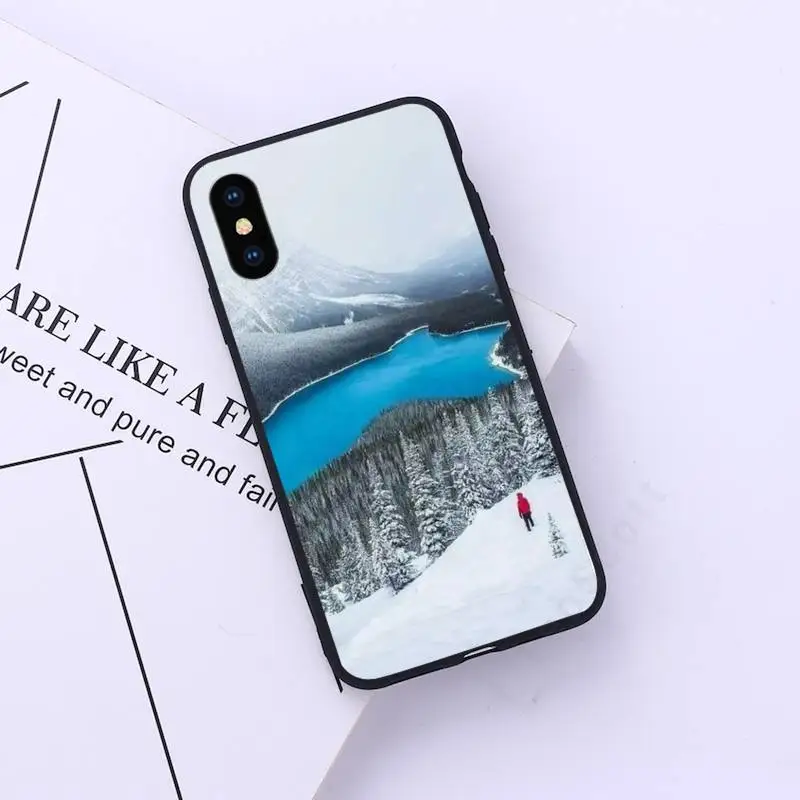 

natural scenery lake Snow Phone Case for iPhone 11 12 pro XS MAX 8 7 6 6S Plus X 5S SE 2020 XR