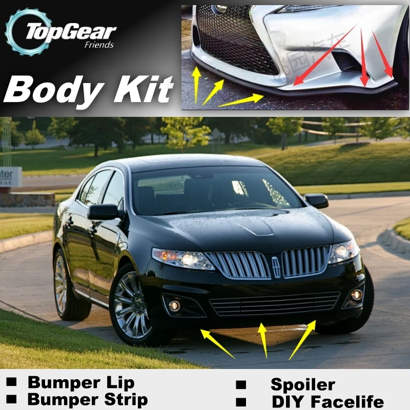 Дефлектор губ бампера для Lincoln MKS 2008 ~ 2019 передняя юбка спойлера ДЛЯ TopGear Friends