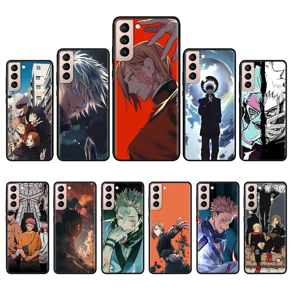 

Jujutsu Kaisen Anime Cases for Samsung S20 S21 S10 S8 S9 Plus S21 S20 Ultra S10 S10e S20 FE Black Soft Silicone Couqe Caso Capa