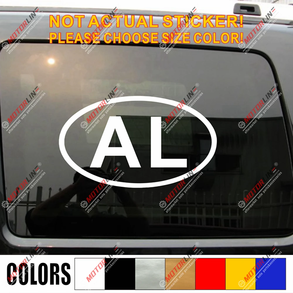 Albania AL овальная наклейка с кодом страны из винила для автомобиля цвет выбора