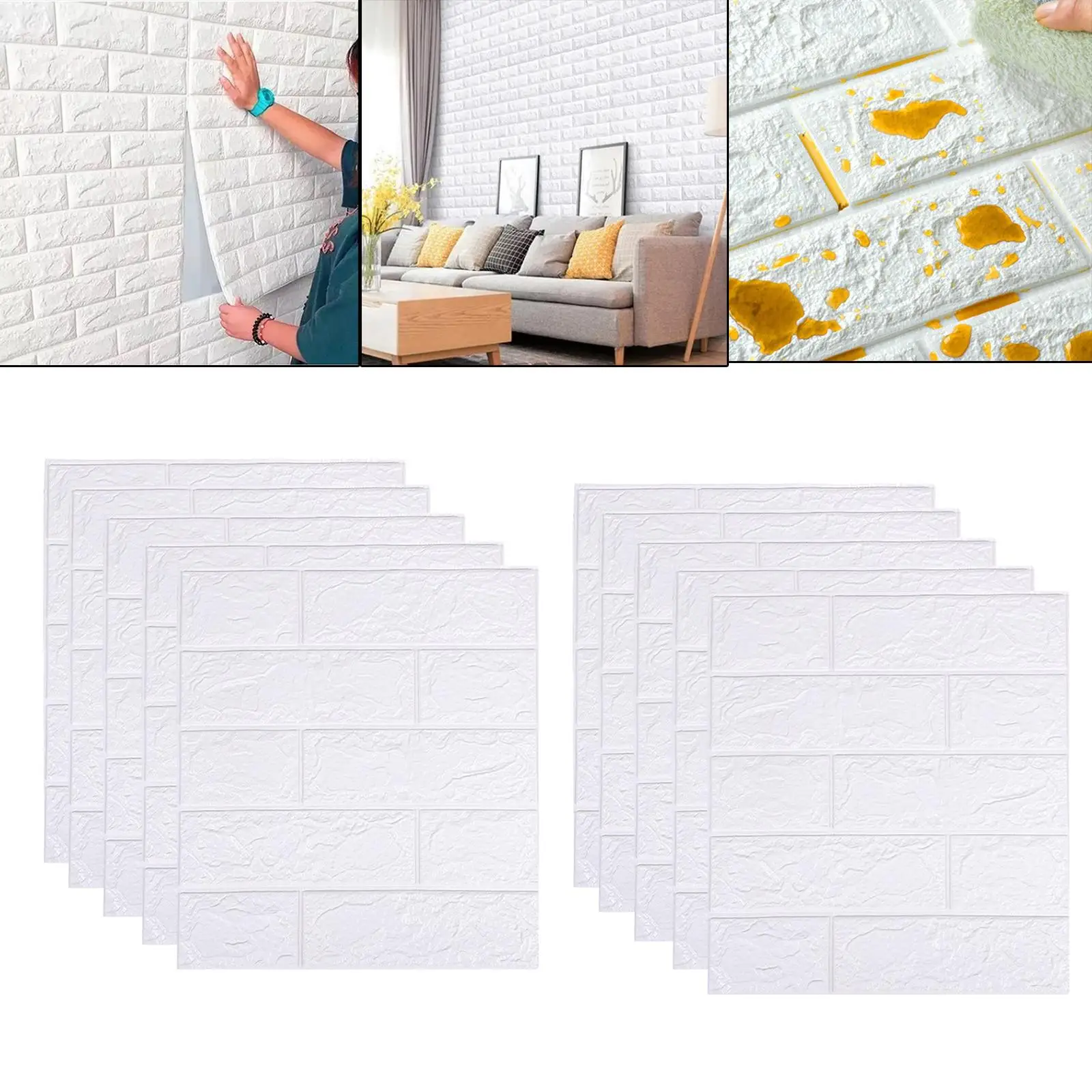 

Self adhesive Wallpaper Peel and Stick 3D Wall Panel Living Room Brick Stickers Bedroom Kids Room Home Living Room Decor