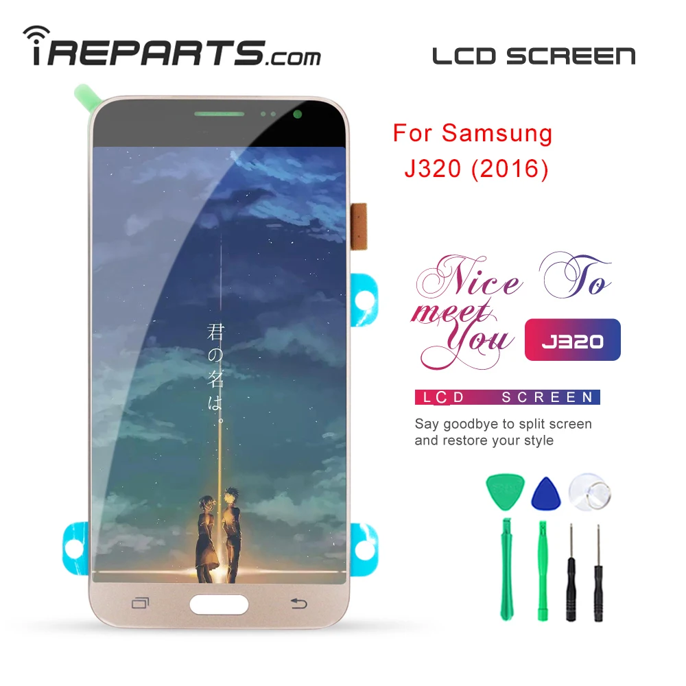 ЖК-экран IREPARTS 5 ''Pantalla для Samsung Galaxy J3 2016 J320 J320F ЖК-дисплей с сенсорным