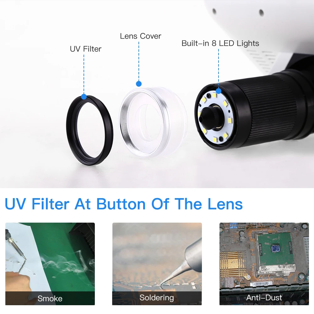 Цифровой микроскоп с пультом дистанционного управления 7-дюймовый ЖК-дисплей 1080P