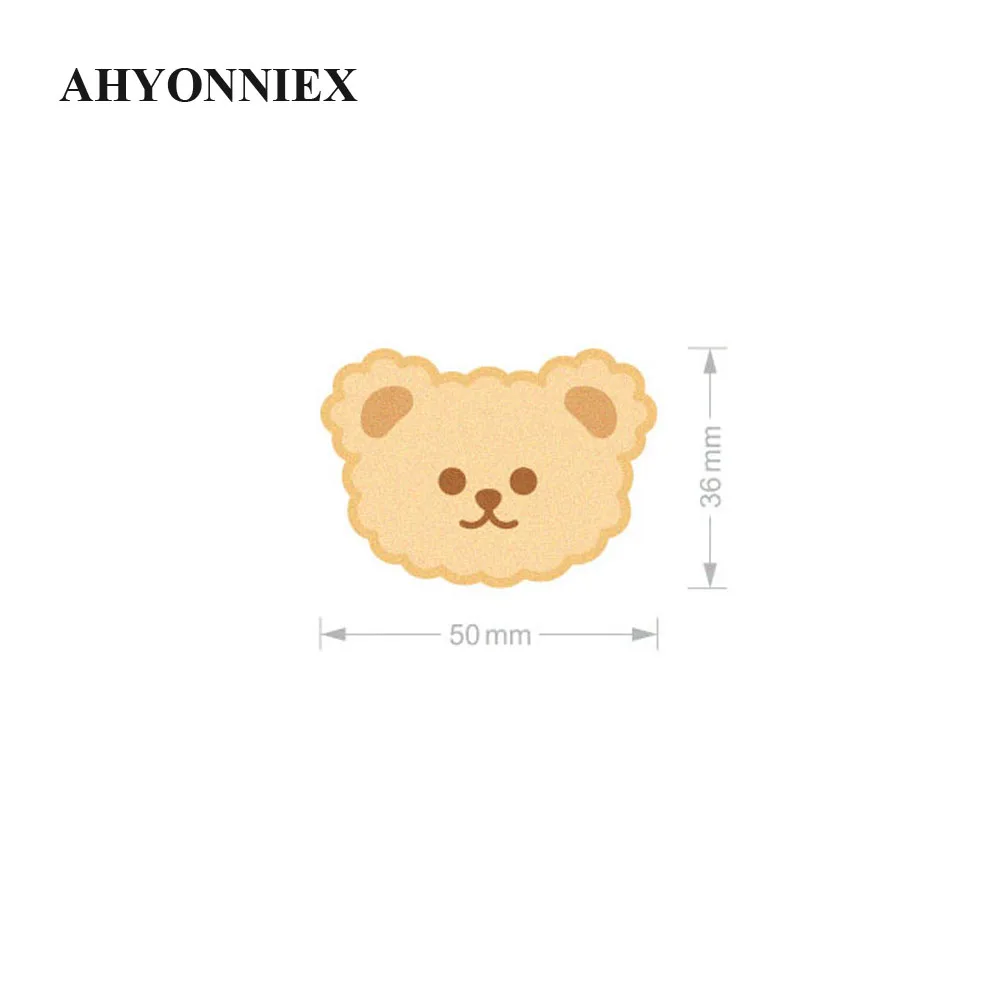 

AHYONNIEX 3D Peluche Plush Furry Bear Patch White Brown Cute Iron On Patches Badges For Clothes Stickers Scarf DIY Applique