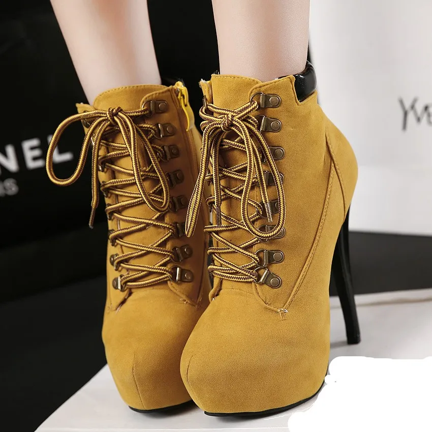 Пикантные женские ботильоны на высоком каблуке шпильке с круглым носком