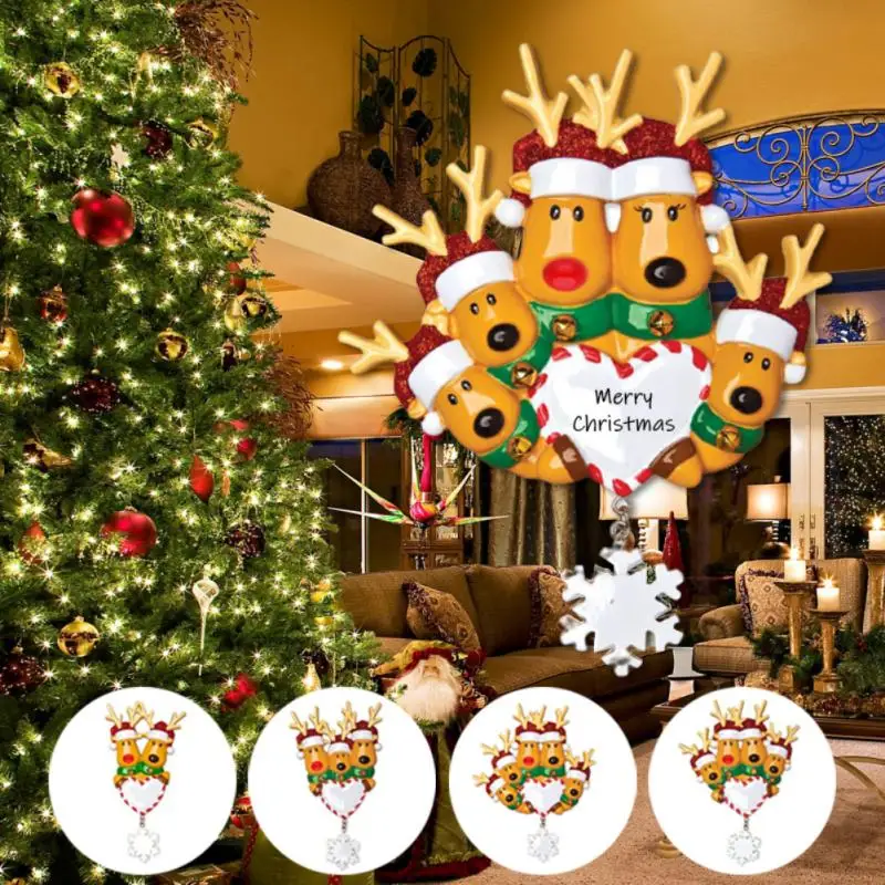

Christmas Decorations Pendant Reindeer Family For Home Tree Personalized DIY Hanging Pendants Reindeer With Heart Ornament 2022