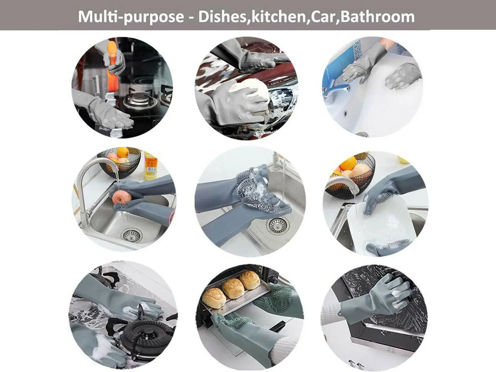 

1Pair Gloves Kitchen Silicone Cleaning Gloves Magic Silicone Dish Washing Glove for Household Scrubber Rubber Kitchen Clean Tool