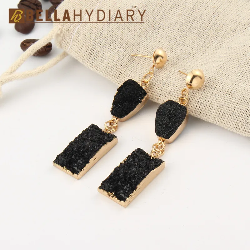 Bijoux новые искусственные камни Друза полимерные серьги подарок Висячие серьги для женщин ювелирные изделия массивные Подвески Brinco Mujer Moda