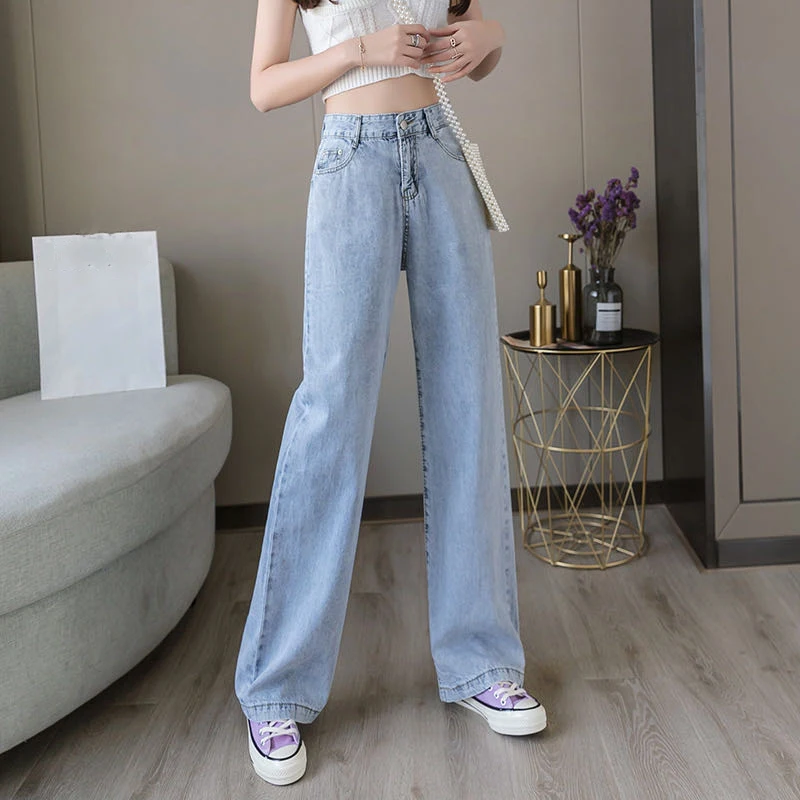

Women Jeans Pants Leisure Loose High Waist Vintage wide leg jeans Casual Streetwear Fashion Harajuku Straight Pants Trousers