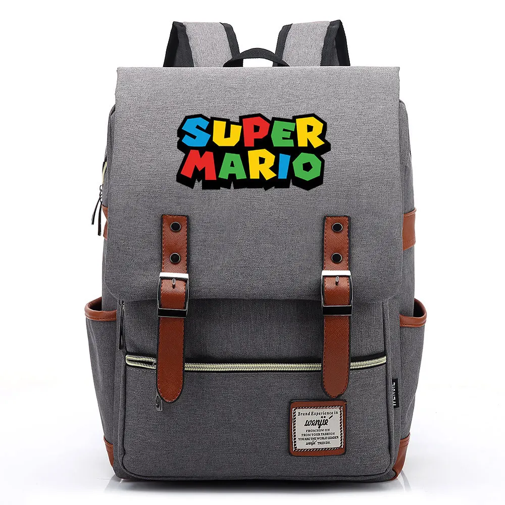 

Super Cute #2 Canvas Travel Backpack Students Bag Marrio Gift for Kids
