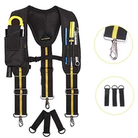 y type design padded heavy duty work tool belt braces suspenders with 4 support loops lighten waist weight adjustable tool belt