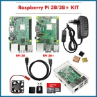 Оригинальный Raspberry Pi 3B Plus Kit + чехол из АБС-пластика + SD-карта + блок питания + радиатор для фотографий + RPi 3B + Plus