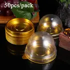 Прозрачные пластиковые коробки для торта и Упаковочная Коробка 50 шт., лунная коробка для торта, яичный желток, блистерная коробка, контейнер для хранения для украшения выпечки, купольная коробка