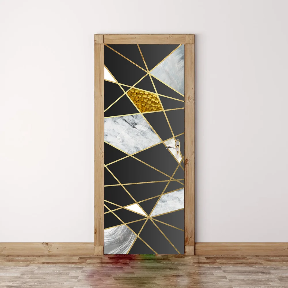 Геометрические дверные наклейки обои для гостиной искусство настенные роспись