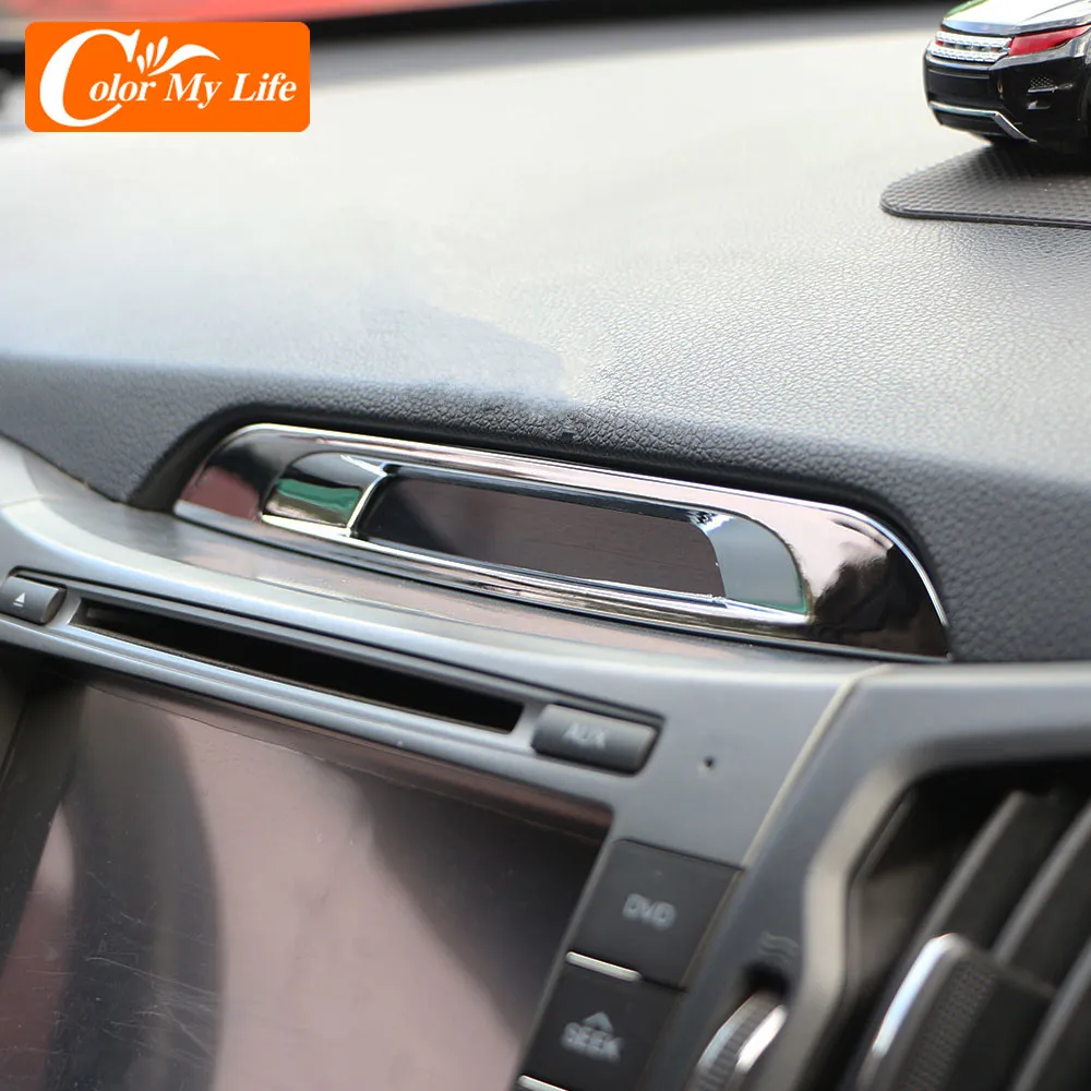 ABS Chrome Car Center Condole CD Panel Decoration Cover Trim Sequins Sticker for Kia Sportage SL 3 R Sportage3 2011 - 2015 Parts |