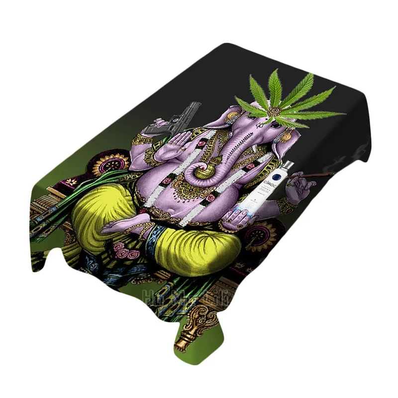 

Black And Green India Religious Elephant Trunk King Shiva Lord By Ho Me Lili Table Cloth Rectangle