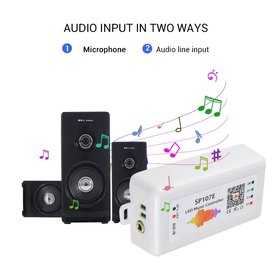 Светодиодный Bluetooth-контроллер SP107E полноцветная светодиодная лента RGB с