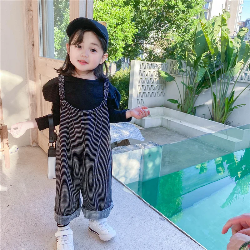 

Детский хлопковый комбинезон в полоску, Свободный Повседневный комбинезон без рукавов, на возраст 1-7 лет, весна 2021